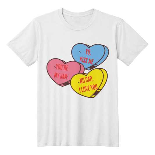 Candy Hearts Adult Tee